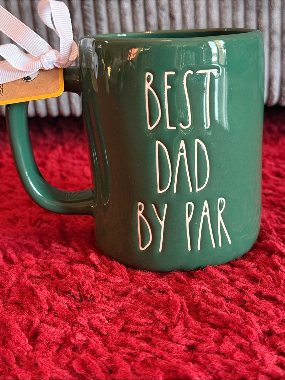 Rae Dunn x Peanuts Green Double-sided Mug ‘Best Dad By Par’- Snoopy & Golf- NWT